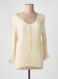 Top elasticitate mâneci lungi bej MSN femme