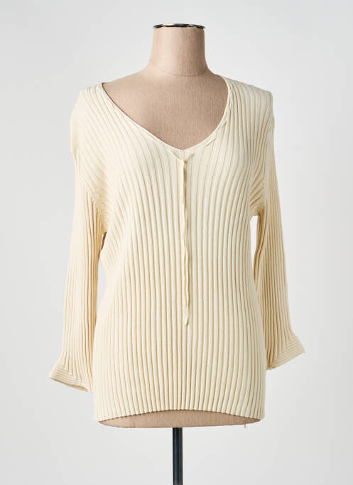Top elasticitate mâneci lungi bej MSN femme