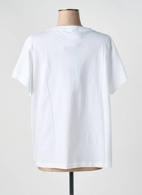 Top țesătură jersey mâneci scurte alb MASSANA femme