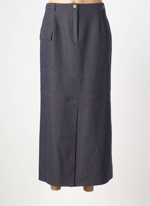 Fustă lungă croială dreaptă albastru FEDORA femme
