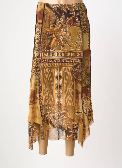 Fustă lungă imprimeu fantezie maro PIER BÉ femme