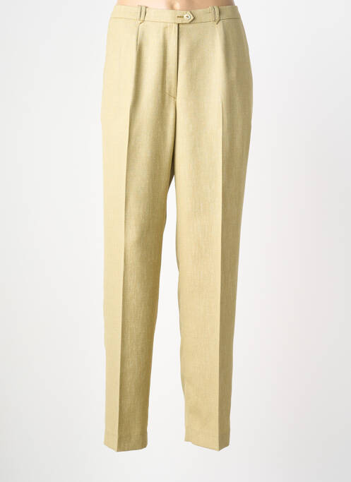 Pantalon drept închidere cu fermoar sub clapetă cu nasturi mărime normală verde PIER BÉ femme