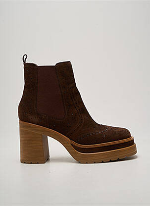 Botine/ghete toc pătrat toc de 7 la 9 cm maro PONS QUINTANA femme