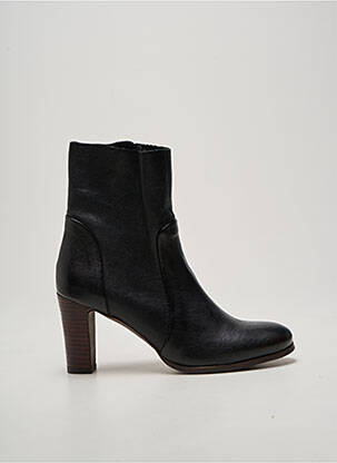 Botine/ghete țesătură satinată toc de 7 la 9 cm negru ALIWELL femeie