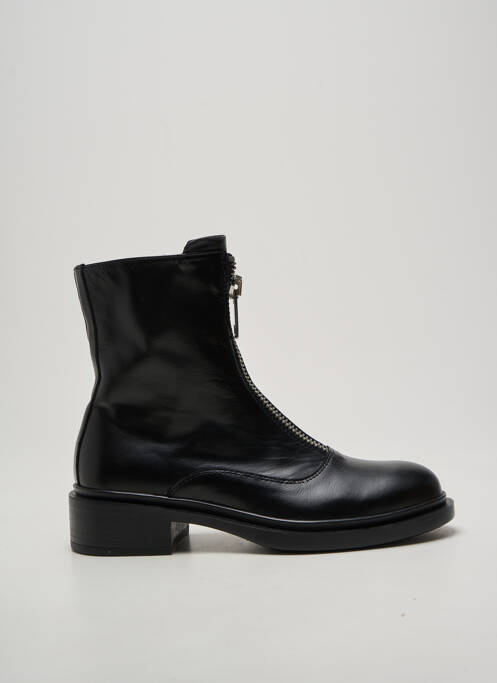 Botine/ghete țesătură satinată toc plat până la 3 cm negru NIMAL femme