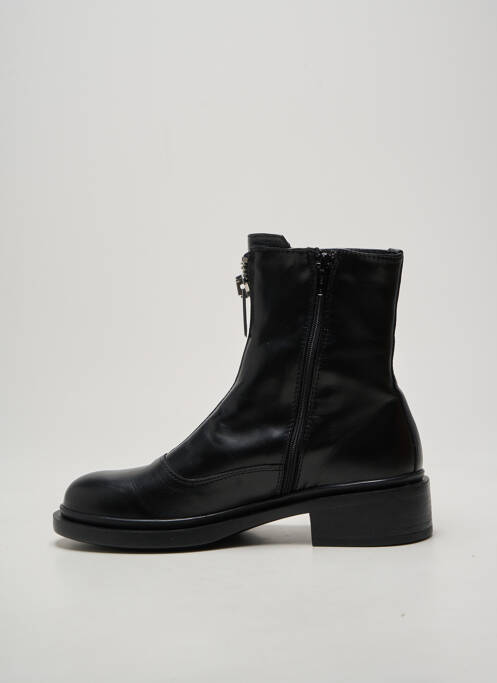 Botine/ghete țesătură satinată toc plat până la 3 cm negru NIMAL femme