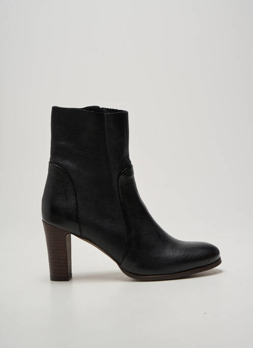 Botine/ghete țesătură satinată toc de 7 la 9 cm negru ALIWELL femme