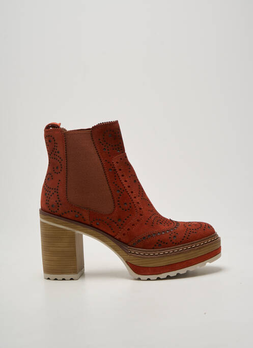 Botine/ghete toc pătrat toc de 7 la 9 cm portocaliu PONS QUINTANA femme