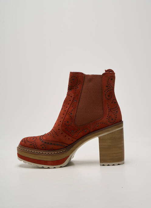 Botine/ghete toc pătrat toc de 7 la 9 cm portocaliu PONS QUINTANA femme