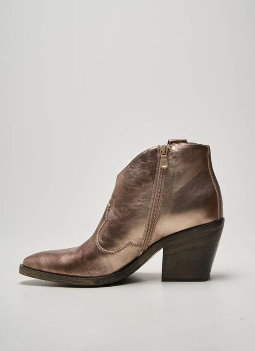 Botine/ghete țesătură satinată toc de 7 la 9 cm maro NERO GIARDINI femme