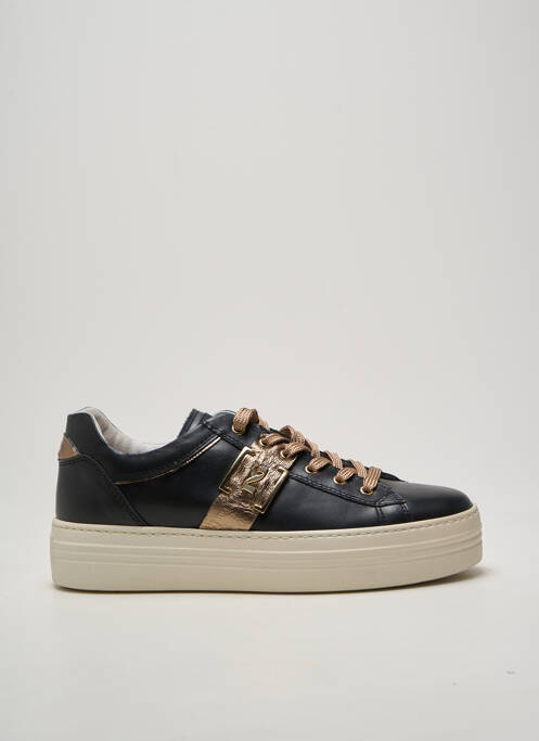 Adidași țesătură satinată toc de 4 la 6 cm negru NERO GIARDINI femme