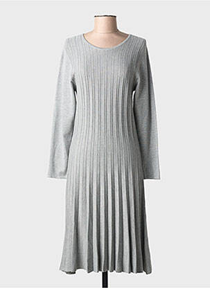 Rochie midi mâneci lungi mâneci lungi gri MD'M femeie