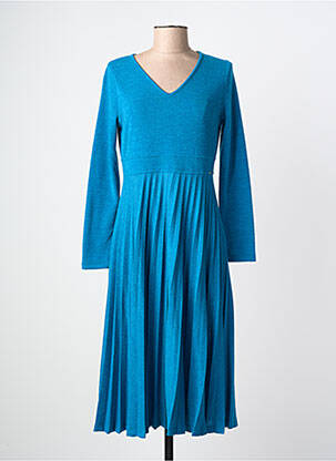 Rochie midi mâneci lungi mâneci lungi albastru MALOKA femeie