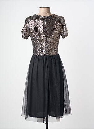 Rochie midi mâneci scurte mâneci scurte negru REVD'ELLE femeie