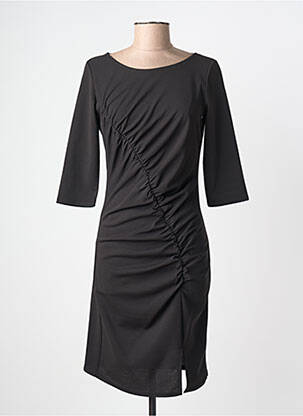 Rochie midi mâneci 3/4 mâneci 3/4 negru FILLE A SUIVRE femeie