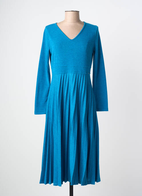 Rochie midi mâneci lungi mâneci lungi albastru MALOKA femme