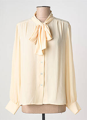 Cămașă țesătură crep mâneci lungi bej COTTONADE femme