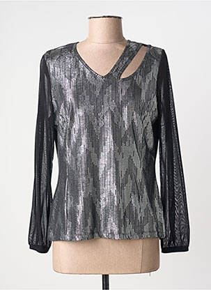 Top elasticitate mâneci lungi argintiu GREGORY PAT femme