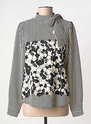 Bluză țesătură poplin mâneci lungi negru HIPPOCAMPE femme