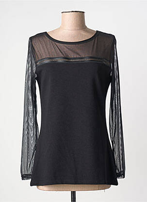 Top elasticitate mâneci lungi negru JANIRA femeie