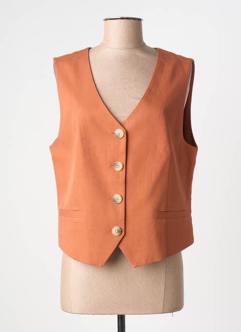 Vestă fără mâneci buzunare maro C'EST BEAU LA VIE femme