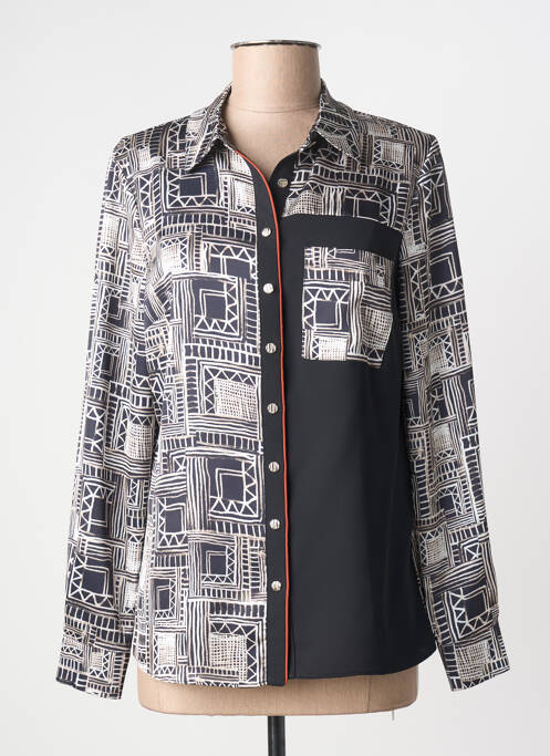 Cămașă imprimeu fantezie mâneci lungi negru MERI & ESCA femme