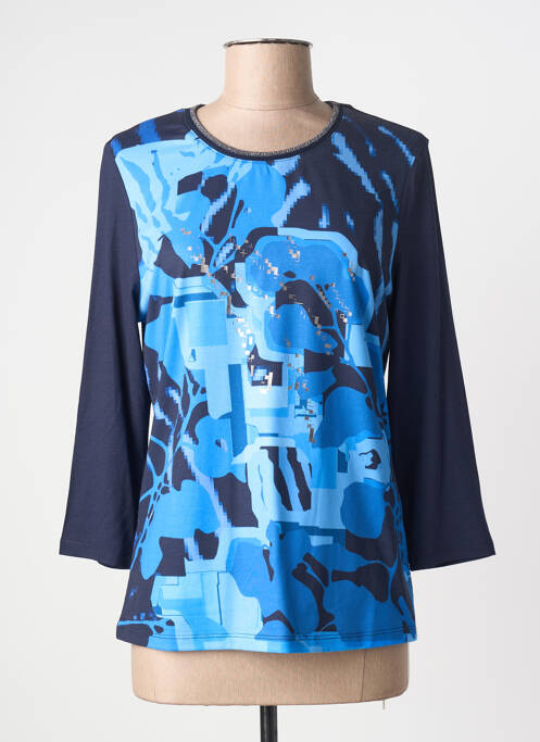 Top țesătură jersey mâneci lungi albastru BARBARA LEBEK femme