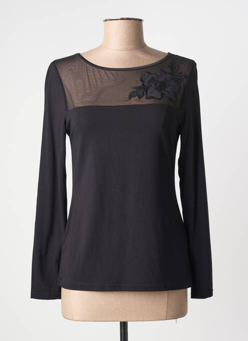 Top țesătură jersey mâneci lungi negru JANIRA femme