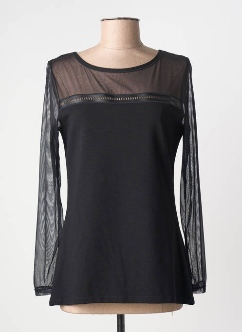 Top țesătură jersey mâneci lungi negru JANIRA femme