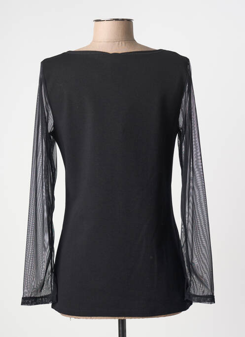 Top țesătură jersey mâneci lungi negru JANIRA femme