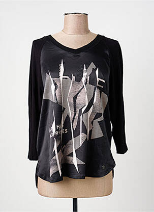 Tricou mâneci 3/4 mâneci 3/4 negru BARBARA LEBEK femeie