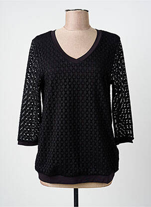 Tricou mâneci 3/4 mâneci 3/4 negru BARBARA LEBEK femeie