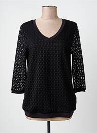 Tricou mâneci 3/4 mâneci 3/4 negru BARBARA LEBEK femme