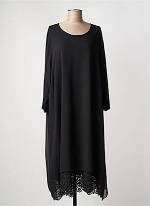 Rochie midi croială fluidă mâneci lungi negru CISO femeie