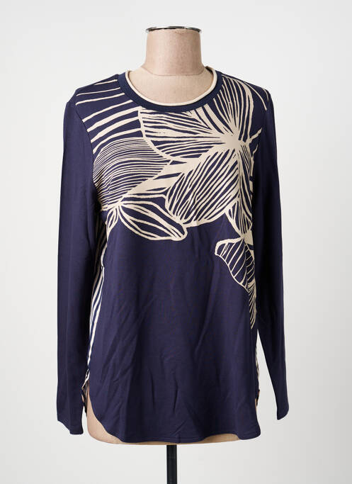 Tricou imprimeu fantezie mâneci lungi albastru BARBARA LEBEK femme