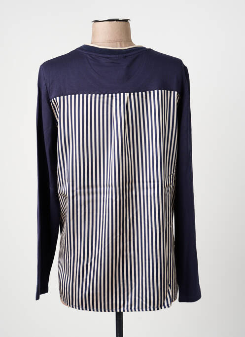 Tricou imprimeu fantezie mâneci lungi albastru BARBARA LEBEK femme
