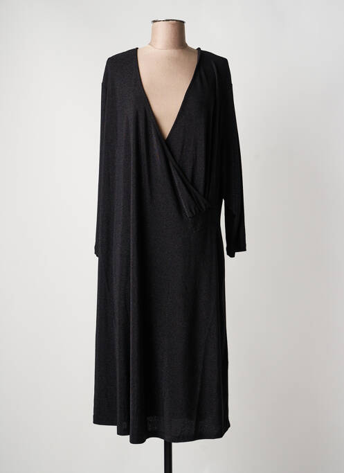 Rochie midi mâneci lungi mâneci lungi negru CISO femme