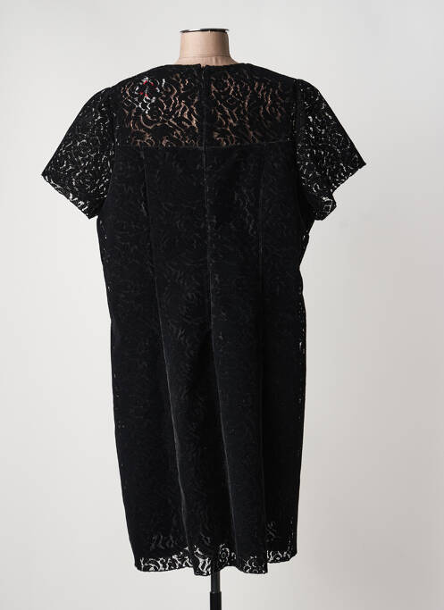 Rochie midi închidere cu fermoar la spate mâneci scurte negru CHRISTINE LAURE femme