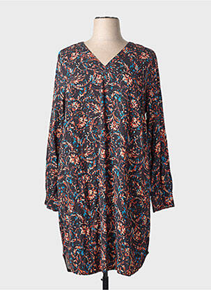 Rochie midi imprimeu fantezie mâneci lungi negru CISO femme