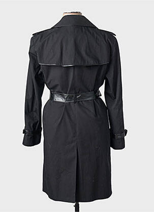 Trench țesătură poplin fără glugă negru MADE IN FRANCE femeie