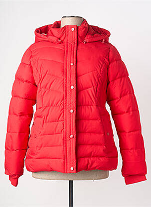 Geacă matlasată buzunare cu glugă roșu ÉTYMOLOGIE femme