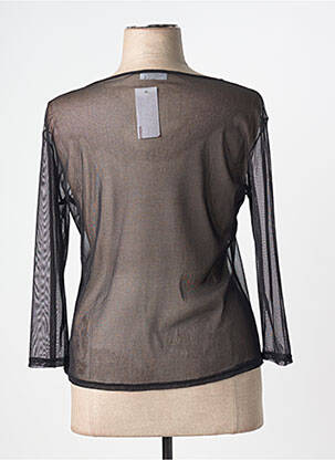 Top guler rotund mâneci 3/4 negru CARMEN femeie
