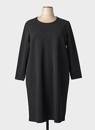 Rochie midi țesătură crep mâneci lungi negru GEVANA femeie
