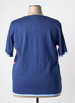 Tricou croială dreaptă mâneci scurte albastru ELEANE femeie