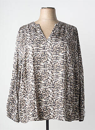 Bluză țesătură poplin mâneci lungi gri CISO femme