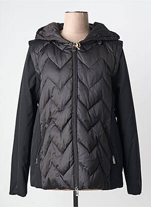 Geacă matlasată mâneci lungi cu glugă negru PREGIO COUTURE femme