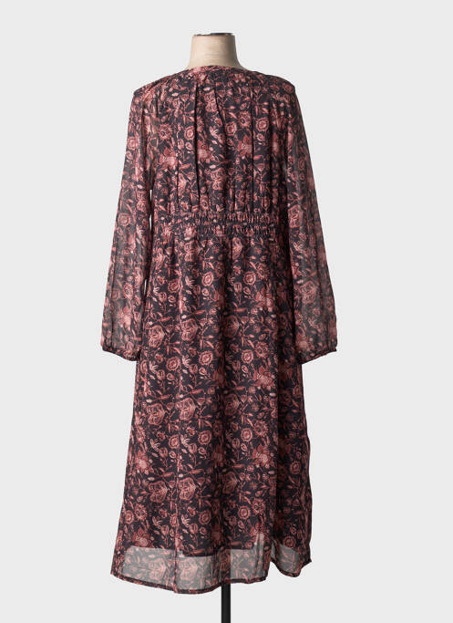 Rochie midi imprimeu fantezie mâneci lungi negru C'EST BEAU LA VIE femme