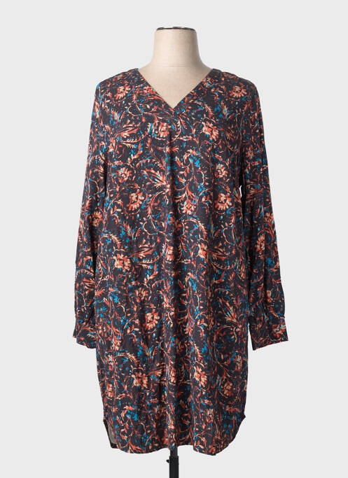 Rochie midi imprimeu fantezie mâneci lungi negru CISO femme