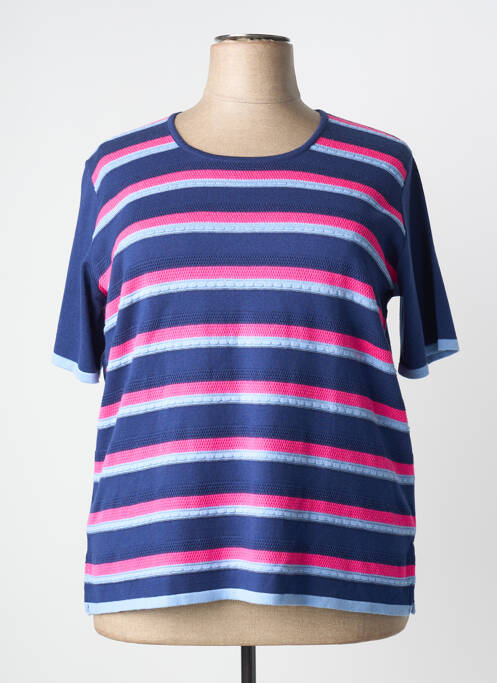 Tricou croială dreaptă mâneci scurte albastru ELEANE femme