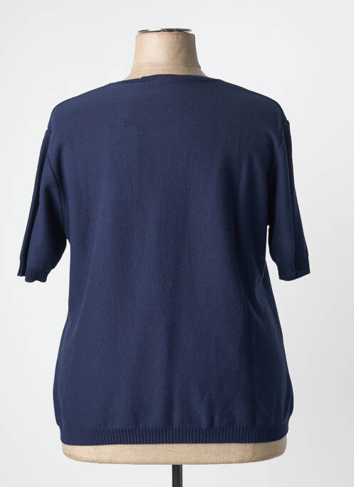 Tricou guler în v mâneci scurte albastru GRIFFON femme